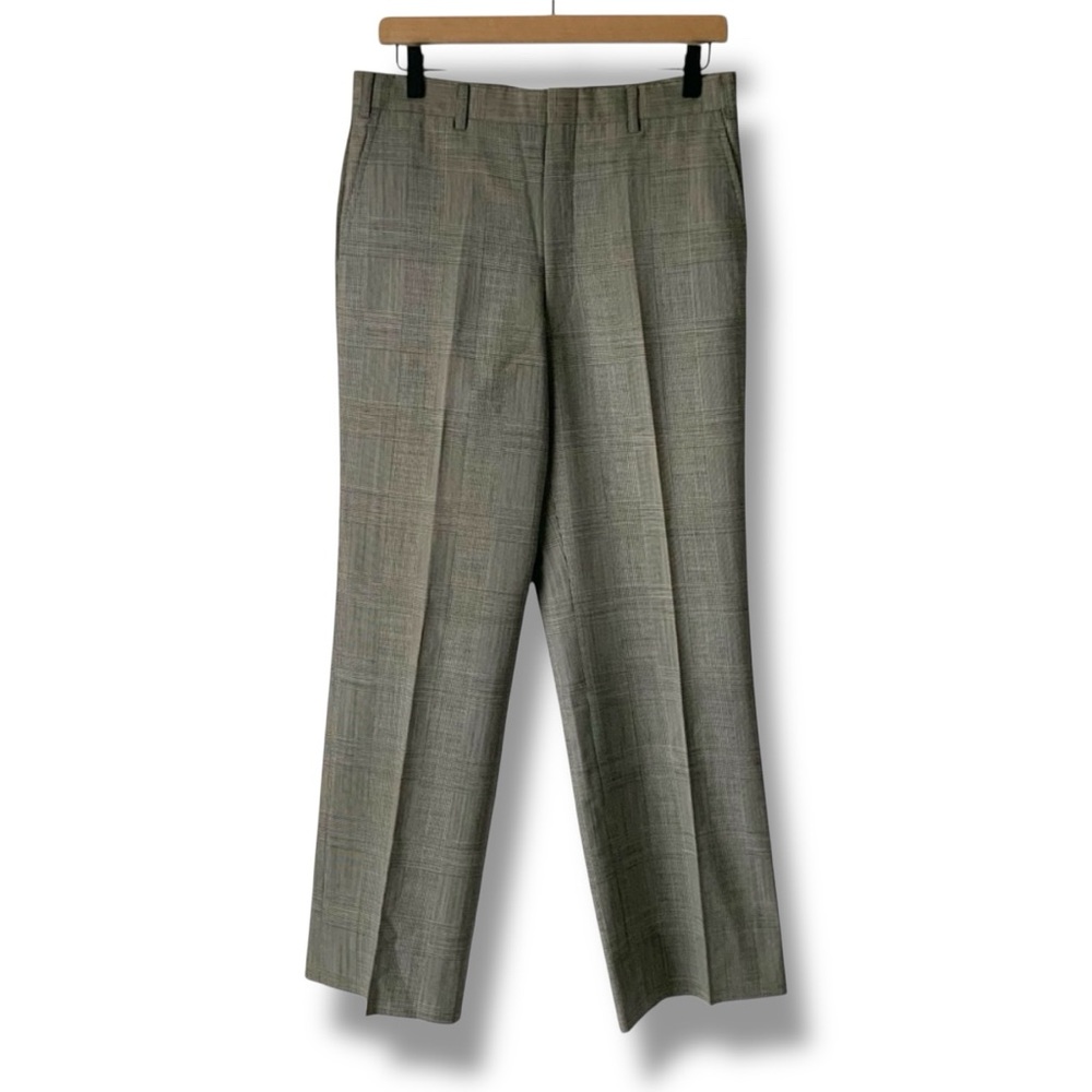 BURBERRYS’ Plaid Trousers Vintage Houndstooth High Waisted Black White Small